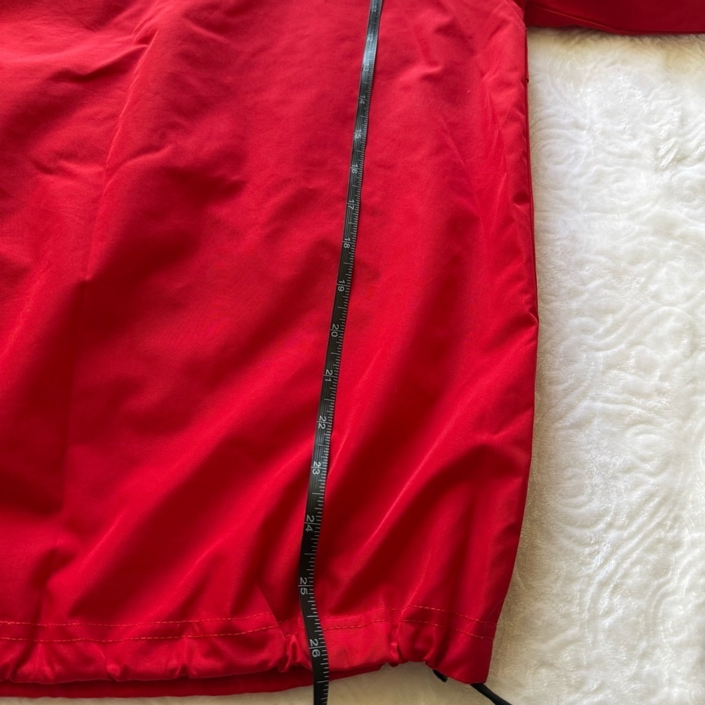 Champion Red Half Zip Windbreaker Jacket L Lightweight Hooded Pullover CC Logo - Picture 14 of 14